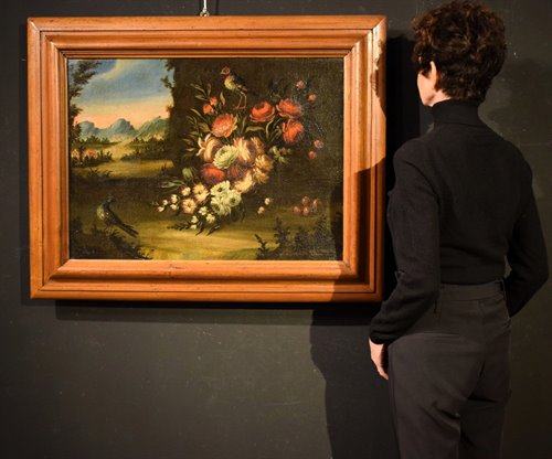 Natura Morta di Fiori con Paesaggio (1)